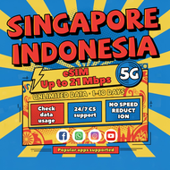 Singapore Indonesia Travel eSim Unlimited data 4G/5G Prepaid  Instant 24h Email Delivery Daily 1GB/2