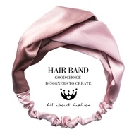 【In-Stock】Color-matching hairband silk satin cross hair band 韩版新款撞色拼色丝绸缎面光感气质文艺小清新交叉发带箍 头饰品