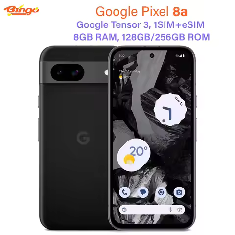 Google Pixel 8a 5G 128GB/256GB ROM Original Cell Phone 8GB RAM 6.1" Google Tensor G3 64MP&13MP NFC e