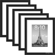 upsimples 8x10 Picture Frame Set of 5, Display Pictures 5x7 with Mat or 8 x 10 Without, Wall Gallery
