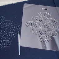 扇子連貫 手工工具刺子綉拼布壓綫模板 Sashiko日本繪圖描圖板