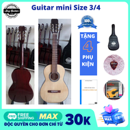 Đàn guitar classic Mini DC100 đàn guitar mini cho học sinh size 3/4 - kèm bao da 3 lớp giá trình