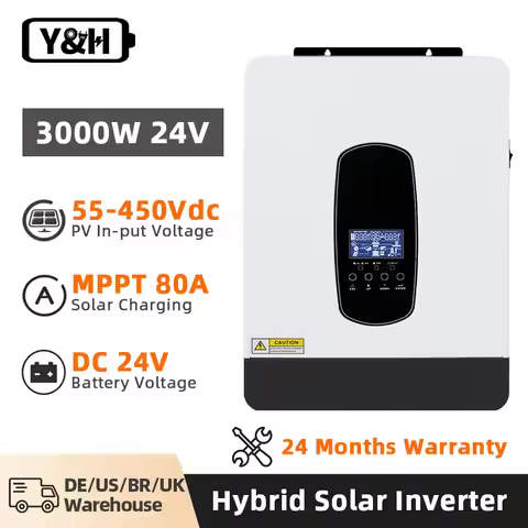 [Fast delivery] 3KW 1.8KW Hybrid Solar Inverter 12V 24V 220V Off-Grid Pure Sine Inverter with 80A MP