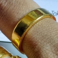 cincin emas murni padu plat asli fine gold 999.9 import 24k w: 10 gram - glossy/kilap 22