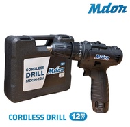 HDT Cordless Drill Mesin Bor Bolak Balik 10mm Battery 12V 1.5AH Set Box 2 Pcs Baterai Dan ACC Mata F