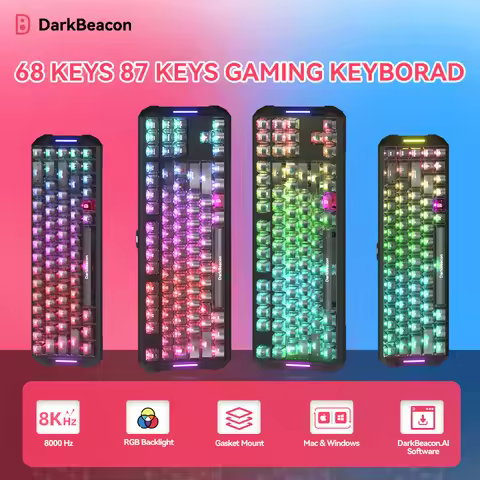 DarkBeacon Wired Silent Mechanical Keyboard 68/87 Key Compact LED RGB Hall Effect Magnetic Switch Ke