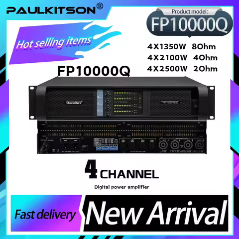 Paulkitson FP10000Q 2500W 4 Channel Professional Power Amplifier For Subwoofer & Line Array Loudspea