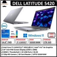 Dell Latitude 5420 CORE i7-1165G7 11th GEN (1 YEAR WARRANTY T&C) 14"inch FHD UPTO 32GB RAM 2TB SSD W