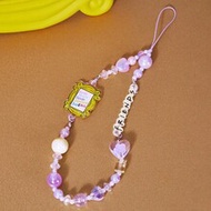 Cute TV-SHOW Handmade Beaded Purple Mobile Phone Chain Mobile Phone Lanyard,Fits All Phone Cases