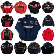 Jaket perlumbaan F1 dengan sulaman, jaket menunggang motosikal gaya Amerika, jaket kasual, jaket mus
