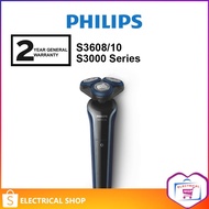 Philips S3608 Wet and Dry Electric Shaver Series 3000 S3608/10 Pencukur Bulu