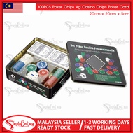 SIMPLYBEST 100 Poker Chips Set Casino Poker Card Games with Number Chips Playing Cards