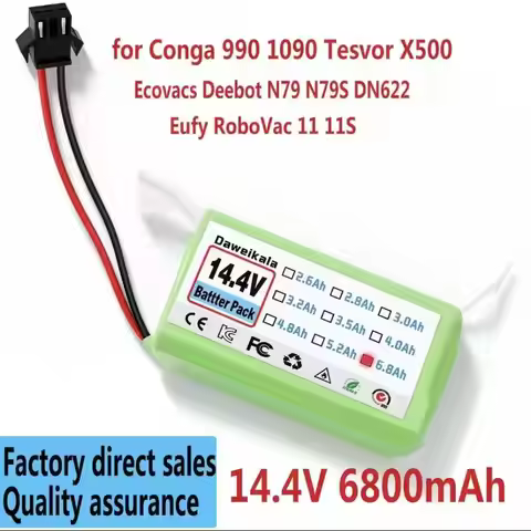Daweika 14.4V 12800mAh Li-ion Battery for Conga Excellence 950 990 1090 1790 1990 Deebot N79S N79 DN