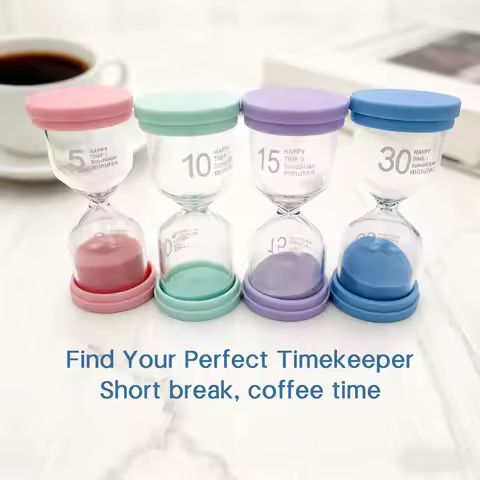 4pcs Colored Sand Timer Marcaron Timer 5 minutes/10 minutes/15 minutes/30 minutes Creative Gift Hour