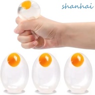 SHANHAI Yolk Egg Squishy Ball, Pinch Toy Transparent Egg Fidget Toy, Sensory Toy Simulation Egg Ball