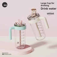 AKS Tritan High-Value Large Capacity Water Cup, Portable Straw Tumbler for Women, Summer Shatterproo
