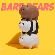 We Bare Bears Wooden Statue – Set of 3 Cute Bears Desk Decor - Great Gift