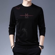 Erdos City Spring/Autumn Long-Sleeved Mulberry Silk T-Shirt