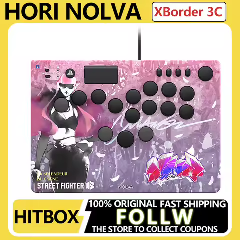 HORI NOLVA Arcade Controller (Hitbox) Official Licensed for Street Fighter 6 Fighting Game Stick for