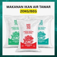 [20KG] MAKANAN IKAN AIR TAWAR | DEDAK IKAN TALAPIA KELI PATIN HARUAN PUYU | HERO FISH FOOD 3833 5889