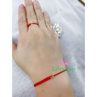 Lucky us10k gold bilog and 71 string adjustable jewelry bracelet or ring