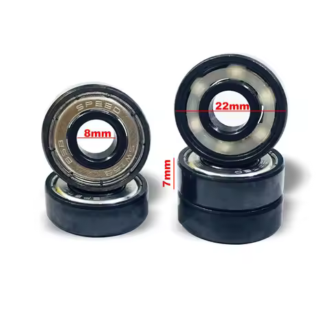 16pcs Skate Bearings BSB White/Black Ceramic Bearings 608Z White Beads Zirconia 6 Ball Bearing Speed