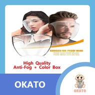 OKATO Upgraded Anti Fog Face Shield Adult Children Kids Transparent Color Goggle Glasses Face Sheilds Full 防护防雾面罩