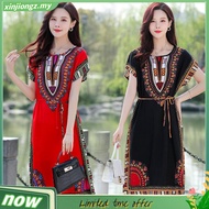 baju raya 2023 muslimah Ready Stock Plus Size【45-90kg】 kani batik Women Bohemian Beach Dress Short S