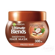 Garnier Ultimate Blends Coconut Oil & Cocoa Butter Hair Mask Treatment For Curly Hair 300ml