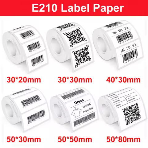 Multisize E210 Label Paper Suit for E210 Thermal Label Printer Phomemo M110 Label Maker E210 Self-ad