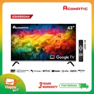 New Aconatic ทีวี 43 นิ้ว LED  Google TV รองรับ WiFi รุ่น 43HS800AN ระบบปฏิบัติการ Google/Netflix & 
