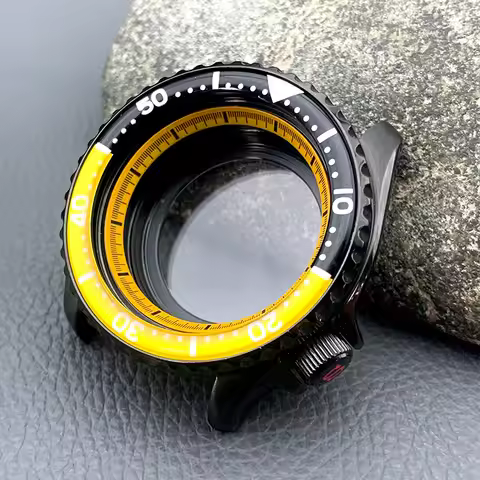 NH35 Case 42mm Black SKX007 SRPD Watch Cases Crown at 3.8 Fit NH34 NH35 NH36 7S 4R Automatic Movemen