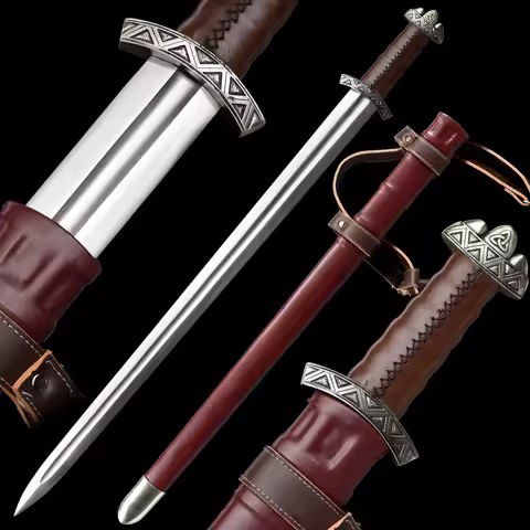 Medieval Viking Sword with Leather Wrapped Scabbard 5160 High Carbon Steel Handmade Full Size Ready 