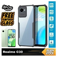 LAYAR 2 IN 1 Case Realme C30 Free Tempered Glass Screen Casing Cover Fusion Transparent