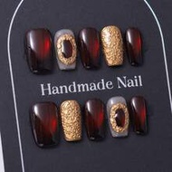 10pcs/Set Handmade In Europe And America, Chinese Acrylic Sheet With Y2K Red Style & 3D Hand Painted