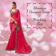 Deepavali Special Designer Saree + Matching Clutch Bag/Indian Wear/ Diwali/Bhavana 05