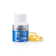 น้ำมันปลา 4 เอ็ก ซ์ Fish oil 4X 1000มก./30เม็ด Fishoil ฟิชออยล์ อาหารเสริม vitamin E วิตามิน อี กรดไขมัน โอเมก้า 3 ดีเอชเอ DHA อีพีเอ EPA ของแท้ พร้อมส่ง เก็บปลายทาง