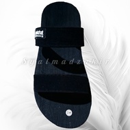 DZR SANDAL SLOP SLIDE PRIA BANKZHAT FULL BLACK SENDAL KOKOP PRIA