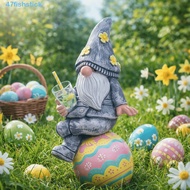 FISHSTICK Easter Garden Gnome, Little dwarf 3-Piece Set Resin Figurine, Decorative Item Rustic Style