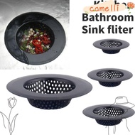 CAMELLI Sink Strainer, Stainless Steel With Handle Drain Filter, Usefull Anti Clog Black Floor Drain Mesh Trap Kitchen Bathroom Accessories