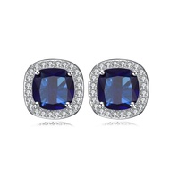 Men Men Earrings Simple Square Diamond Micro-Inlaid Zircon Earrings Four-Claw Inlaid Small Earrings