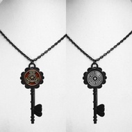 Gothic Style Hecate March Goddess Black Necklace Logo Glass Key Necklace