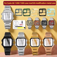 For Casio AE1200 case mod kit Modified all metal case AE-1200/1300 Solid stainless steel bezel glass