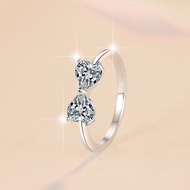 Cincin Wanita Moissanite Bersalut Pt950 Bersalut Pt950 Fesyen Tinggi 925 Sterling Silver Cincin Jari