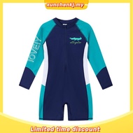 (4-12 Year) kids Swimsuit Summer Long-Sleeved Sunscreen One-Piece Swimsuit Boy Swimsuit