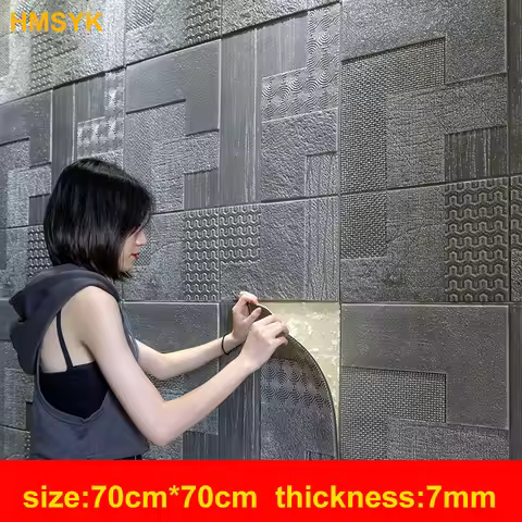 3D Self-adhesive Stereo Wall Stickers Bedroom Wallpaper Waterproof Creative Network Red Live Room De