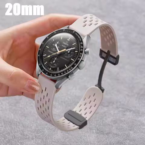 20mm Silicone Strap For Omega X Swatch Joint MoonSwatch Breathable Sports Magnetic Wirstband Bracele