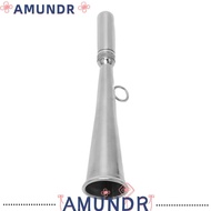 AMUNDR Handheld Foghorn, Silver 304 Stainless Steel Boat Fog Horn, Safety Equipment Removable Mouthp