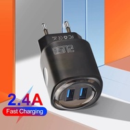 2.4A Dual USB Fast Charger Mobile Phone EU/US/UK Plug Wall Adapter Charging Travel Chargers For Samsung Huawei Xiaomi