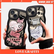 Realme C1 C2 5 5i 3 Case C3 5S 6 8 Pro Plus 8i 9i 9 10 4G Casing Softcase Wavy Silicone Custom Love 